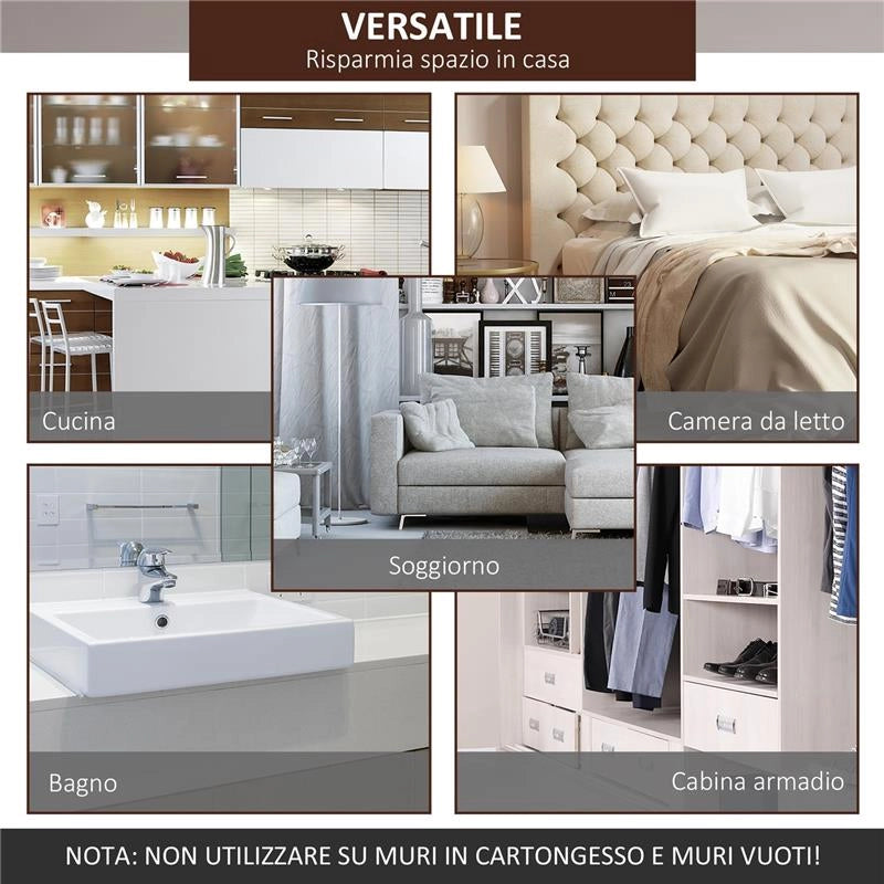 BINARIO CON KIT DI ACCESSORI PER PORTE SCORREVOLI IN STILE RUSTICO IN LEGNO