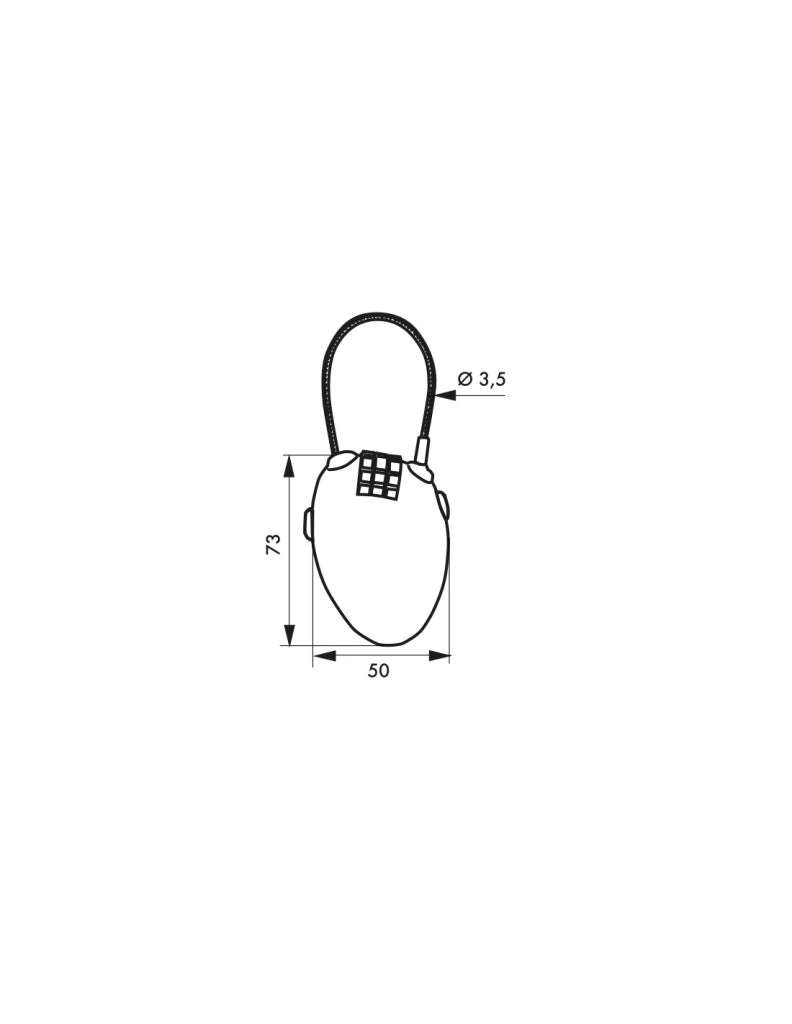 Lucchetto antifurto con cavo retraibile Zipper, cavo 0,55 m, 3 cifre, nero - THIRARD
