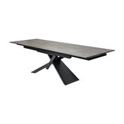 Tavolo da pranzo STELIX - Estensibile da 180 a 260 cm - Struttura in metallo e piano in vetro temperato e ceramica