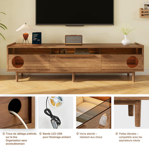 Mobile TV - Xylo - 180x40x50 cm LED con spazio gatto