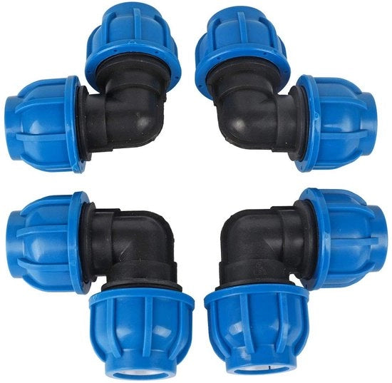 Adattatore PE 32mm a 32mm per tubi idraulici - Connettore per tubi da giardino - Resistente a forti pressioni - 4 pezzi - Fitting per tubi idraulici - Adatto per uso esterno.