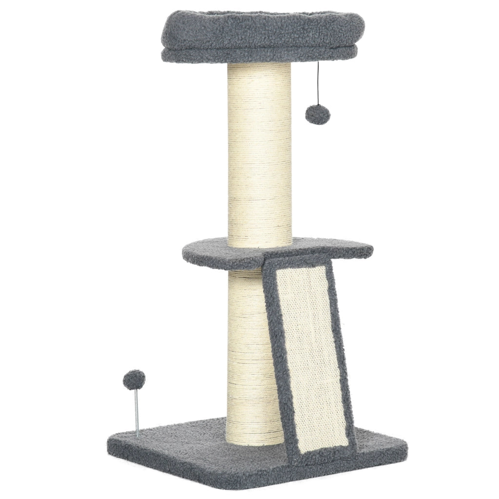 TIRAGRAFFI con piattaforma e giochi 48 x 48 x 92 cm Grigio scuro