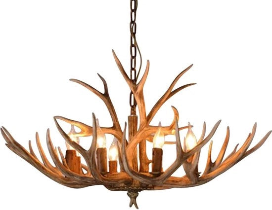 Lampada da soffitto - 6 Braccia Lampada in Resina - Stile Cervo - 66 cm