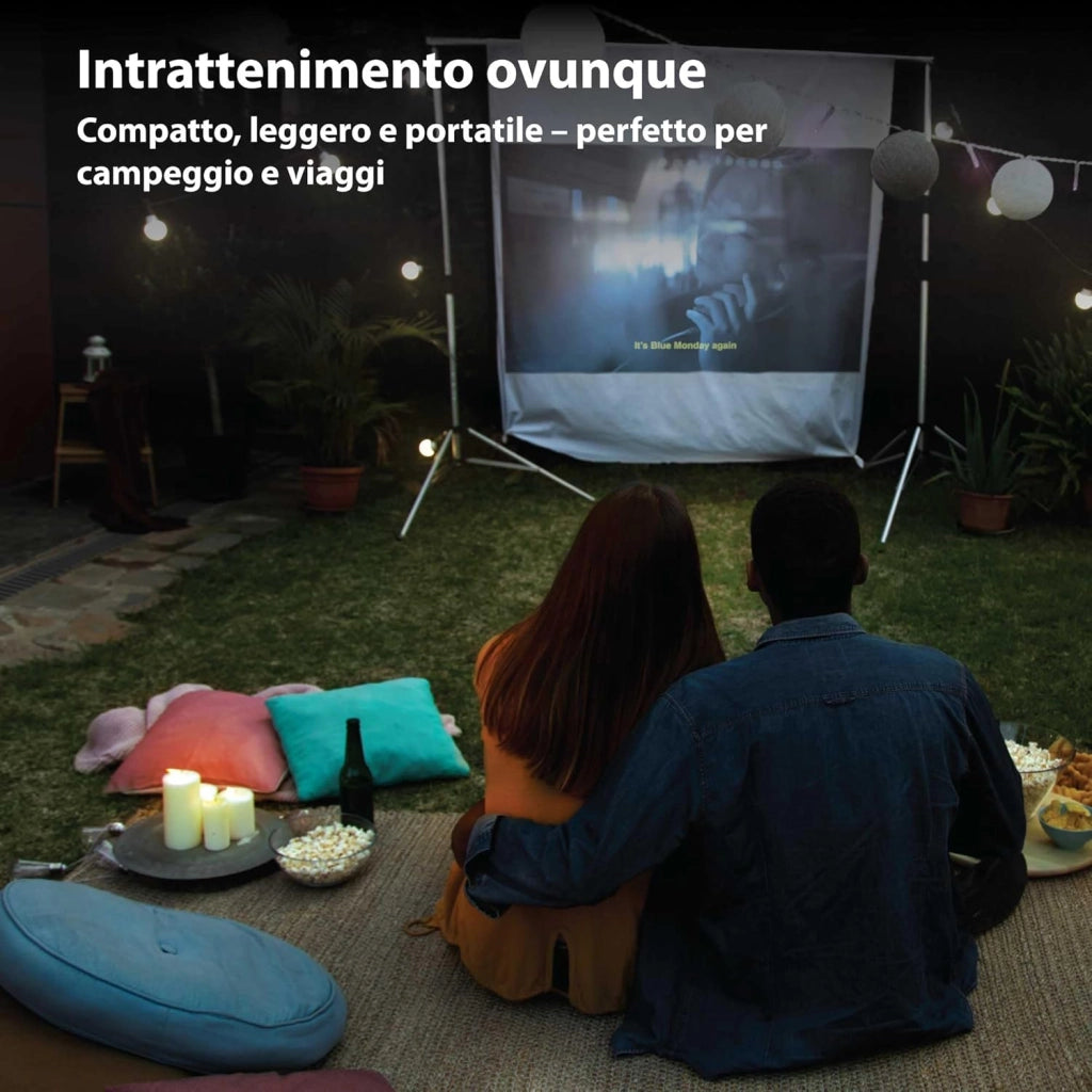 Mini-LED HD Proiettore – Videoproiettore Portatile con Risoluzione HD 720P, Schermo 176", LED 40.000h, HDMI/USB/VGA/AV/microSD – Ideale per Home Cinema, Giochi e Presentazioni - TX-127