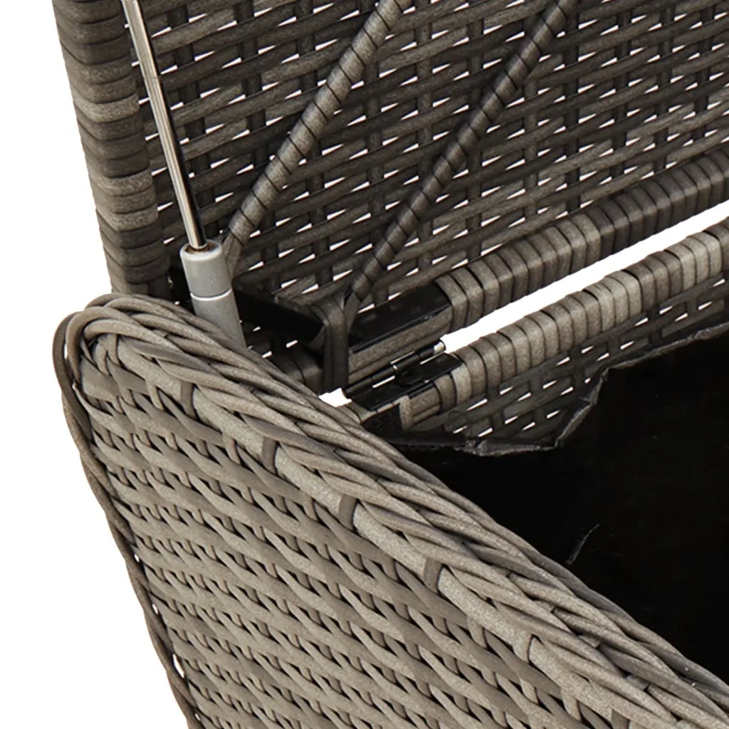Cassapanca con Cuscino-Baule-Panca con ContenitoreGrigia 115x51x52 cm in Polyrattan