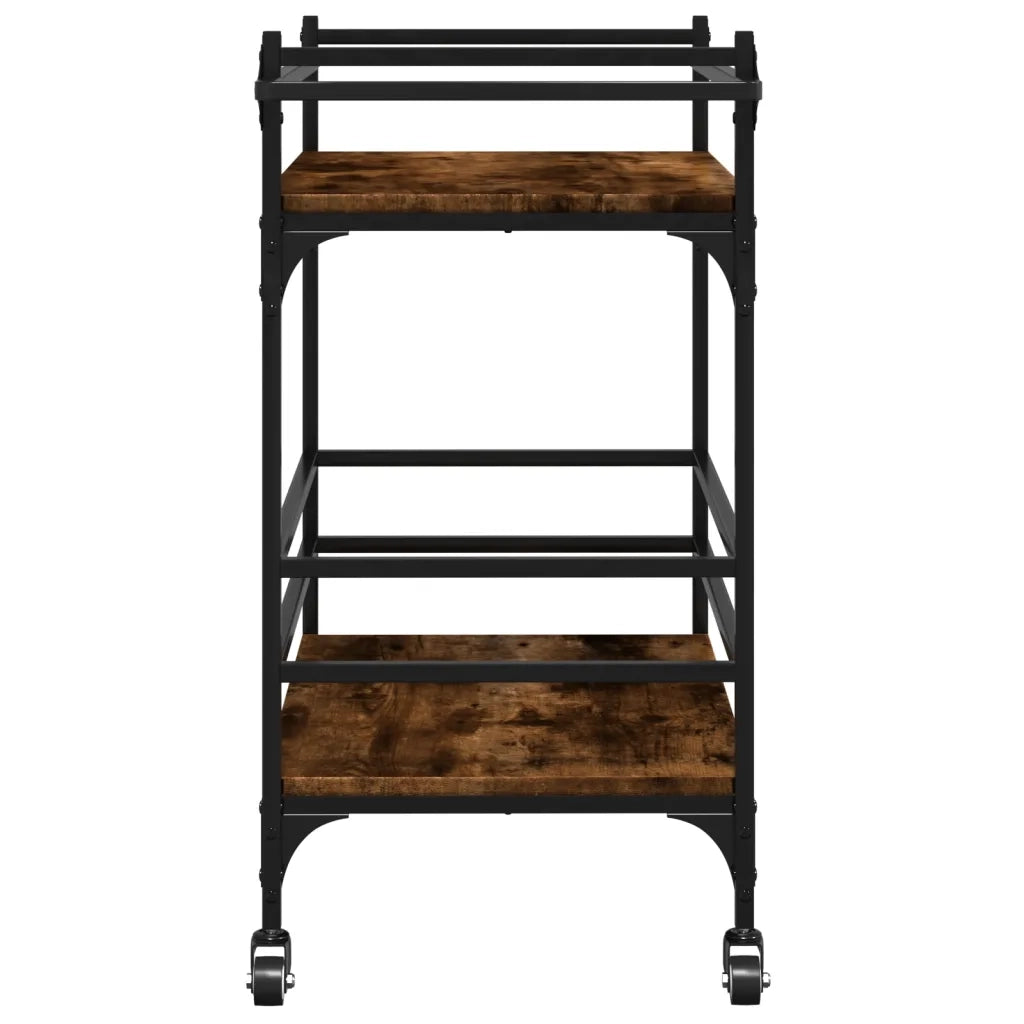 Carrello da Cucina-Scaffale per Cucina Rovere Fumo 82x40x78,5 cm Legno Multistrato