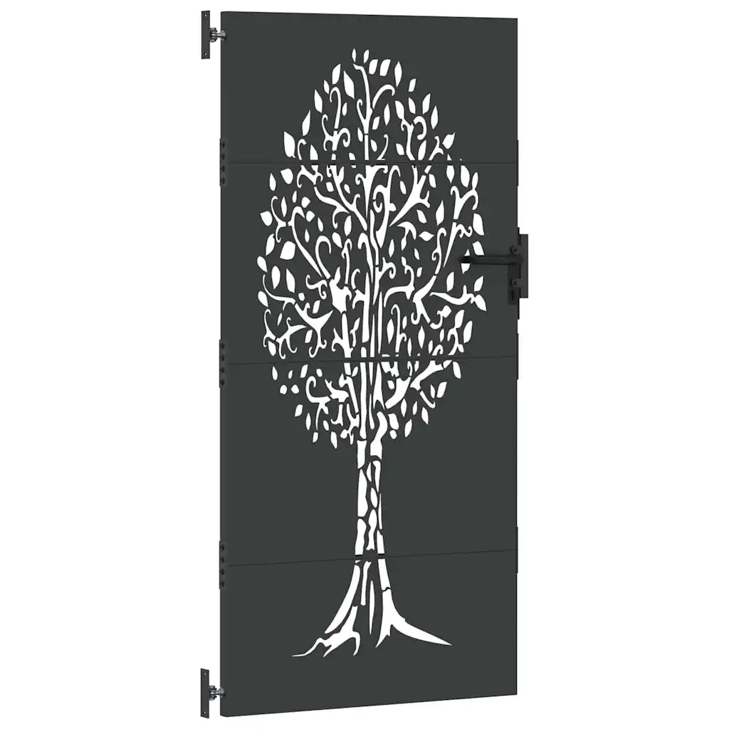 Cancello da giardino con blocco Nero 85 x 175 cm 42015862