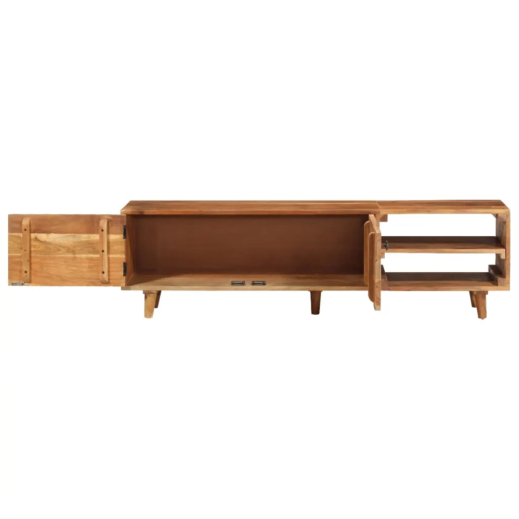 Mobile TV Massello di Acacia con Finitura Ambra 140x30x40 cm 337847