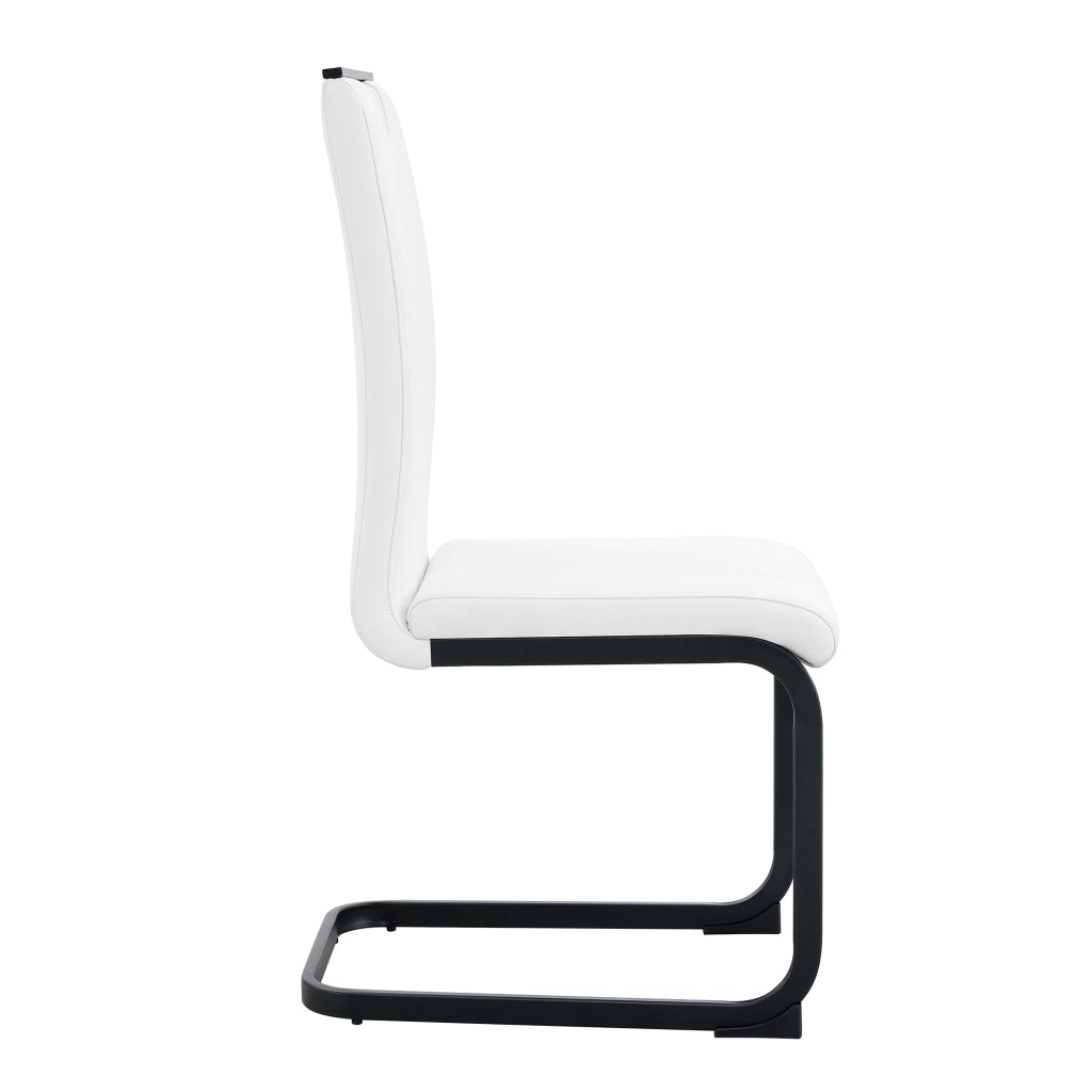 Sedia da Pranzo con Schienale Ergonomico e Piedini Antiscivolo in PU Bianco 75 × 47.5 × 44.5 cm