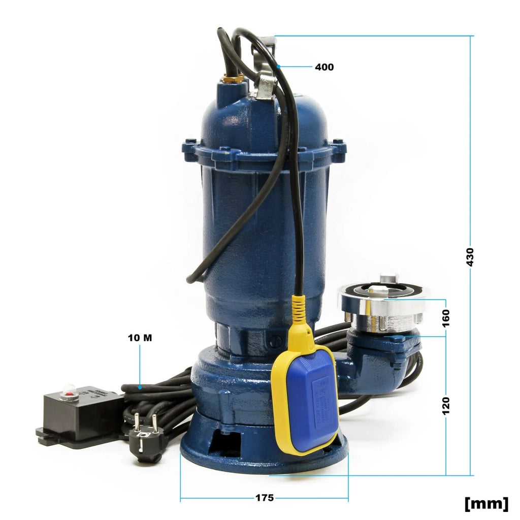 Pompa sommergibile per acque reflue da 550 watt 10000 litri all'ora tubo da 20 m 16_0002471