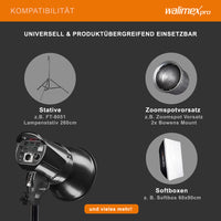 Niova 60 Plus Bi Colour luce video LED dimmerabile con riflettore Bowens e diffusore morbido I Luce da studio con tecnologia COB LED I 3200-5600 K, CRI=93 I Luminosità regolabile