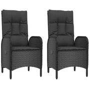 Sedie da Giardino 2 pz | Sedie da Esterno in Polyrattan Nero