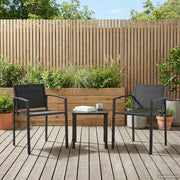 Sedie da giardino 2 pcs Nero e antracite 53,5 x 59 x 77 cm