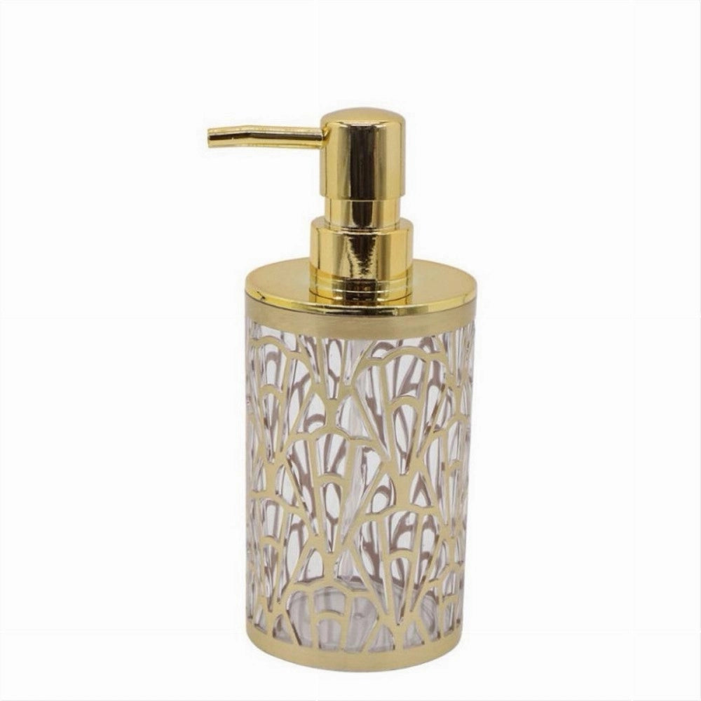 Trade Shop - Dispenser Per Sapone Liquido Accessorio Bagno Oro Contemporaneo Dosatore 59097 -