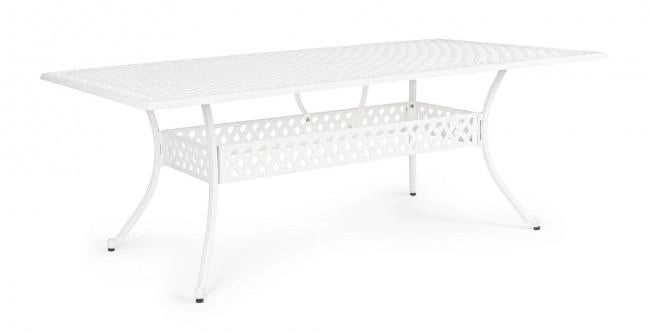 Tavolo da Giardino 213x107x73 cm in Alluminio Bianco
