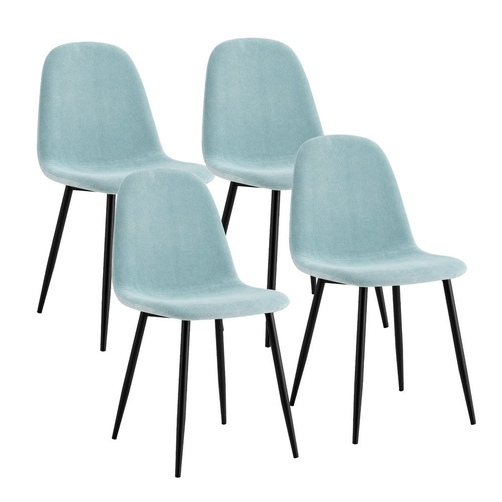 Set 4 Sedie 43x42x86 cm in Tessuto Bella Azzurro Pastello