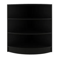 Bancone Angolare da Negozio Nero LM60 con 3 Ripiani Vetrina Espositiva