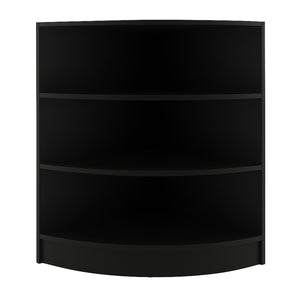 Bancone Angolare da Negozio Nero LM60 con 3 Ripiani Vetrina Espositiva