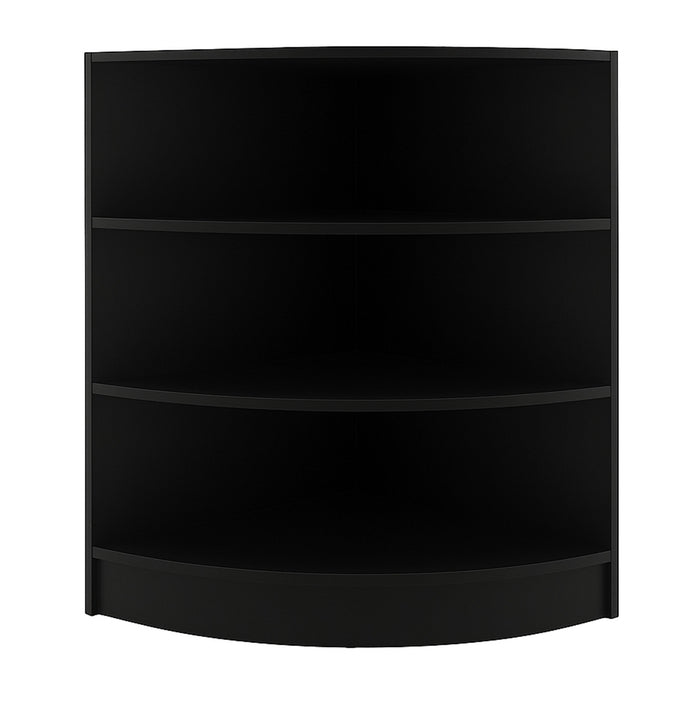 Bancone Angolare da Negozio Nero LM60 con 3 Ripiani Vetrina Espositiva