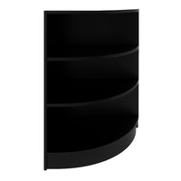 Bancone Angolare da Negozio Nero LM60 con 3 Ripiani Vetrina Espositiva