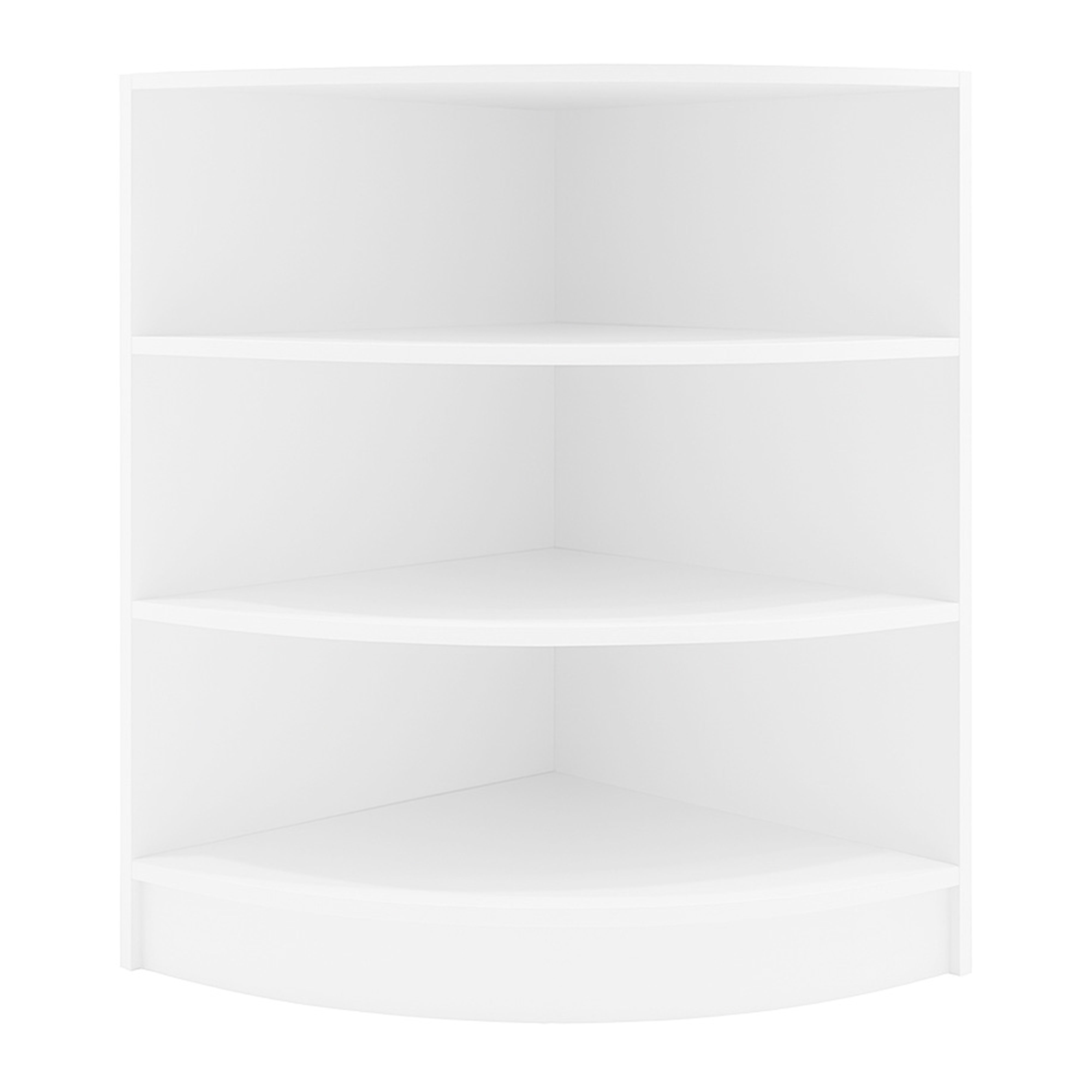 Bancone Angolare da Negozio Bianco LM60 con 3 Ripiani Vetrina Espositiva