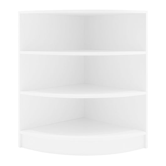 Bancone Angolare da Negozio Bianco LM60 con 3 Ripiani Vetrina Espositiva