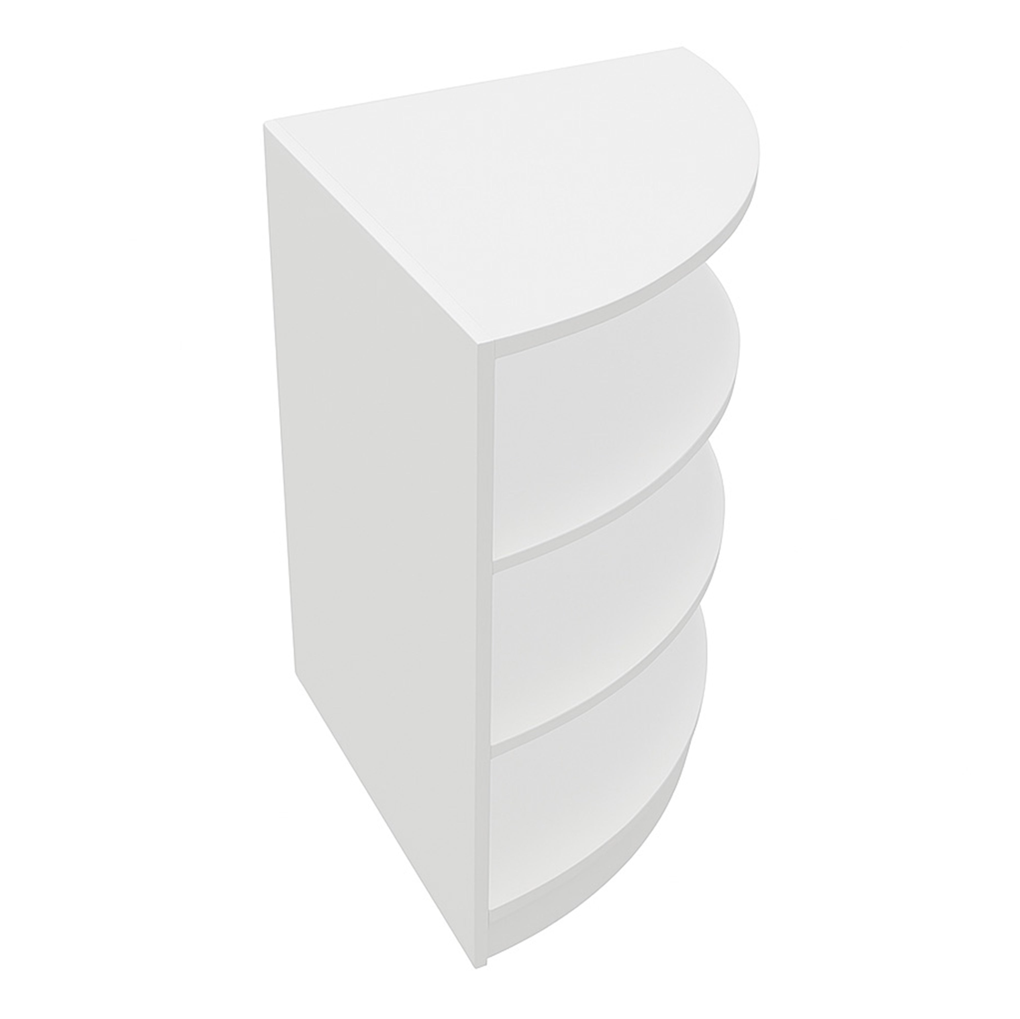 Bancone Angolare da Negozio Bianco LM60 con 3 Ripiani Vetrina Espositiva