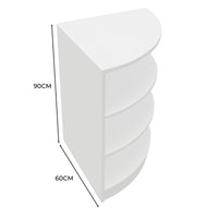 Bancone Angolare da Negozio Bianco LM60 con 3 Ripiani Vetrina Espositiva