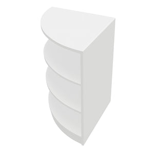 Bancone Angolare da Negozio Bianco LM60 con 3 Ripiani Vetrina Espositiva