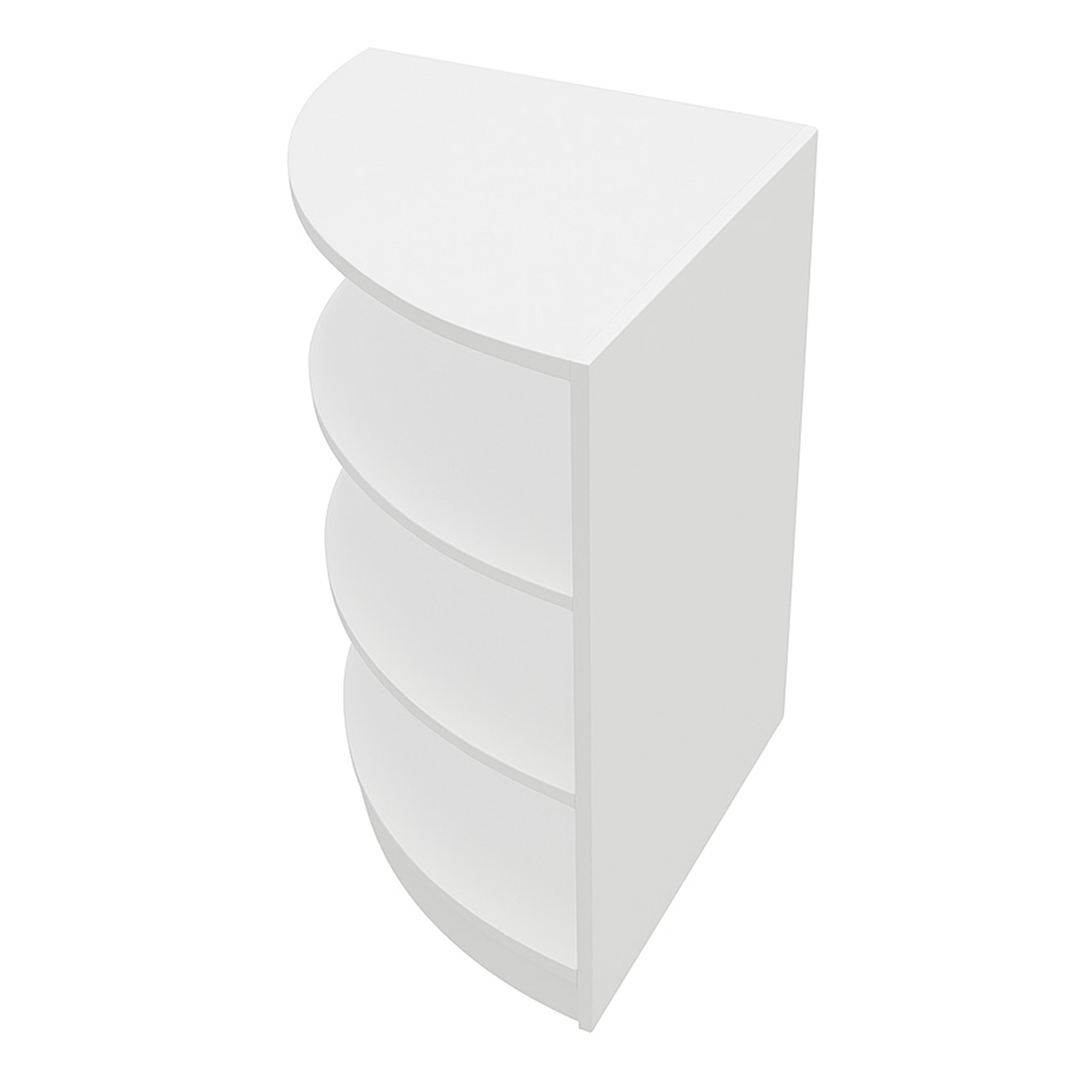 Bancone Angolare da Negozio Bianco LM60 con 3 Ripiani Vetrina Espositiva