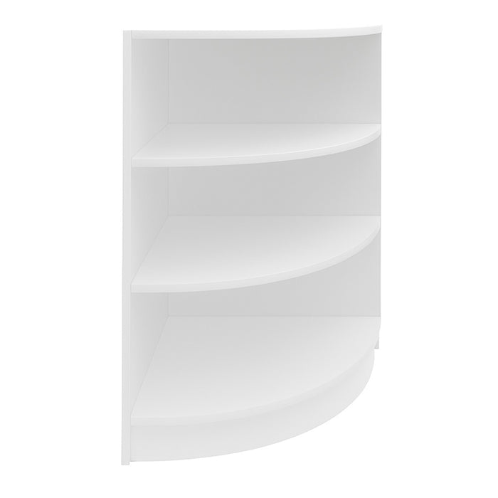 Bancone Angolare da Negozio Bianco LM60 con 3 Ripiani Vetrina Espositiva