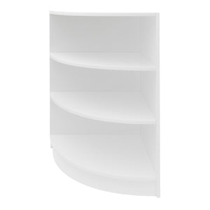 Bancone Angolare da Negozio Bianco LM60 con 3 Ripiani Vetrina Espositiva