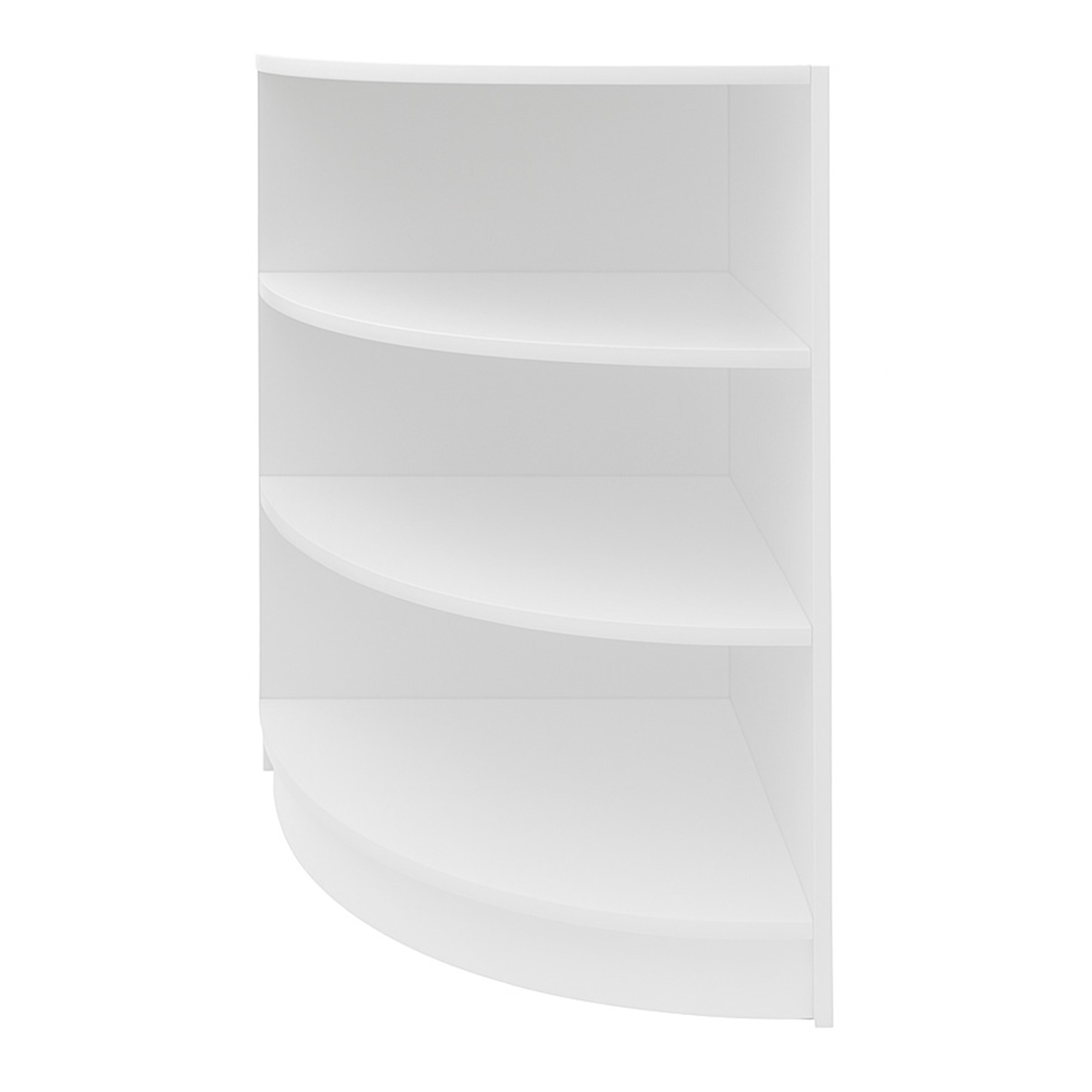 Bancone Angolare da Negozio Bianco LM60 con 3 Ripiani Vetrina Espositiva