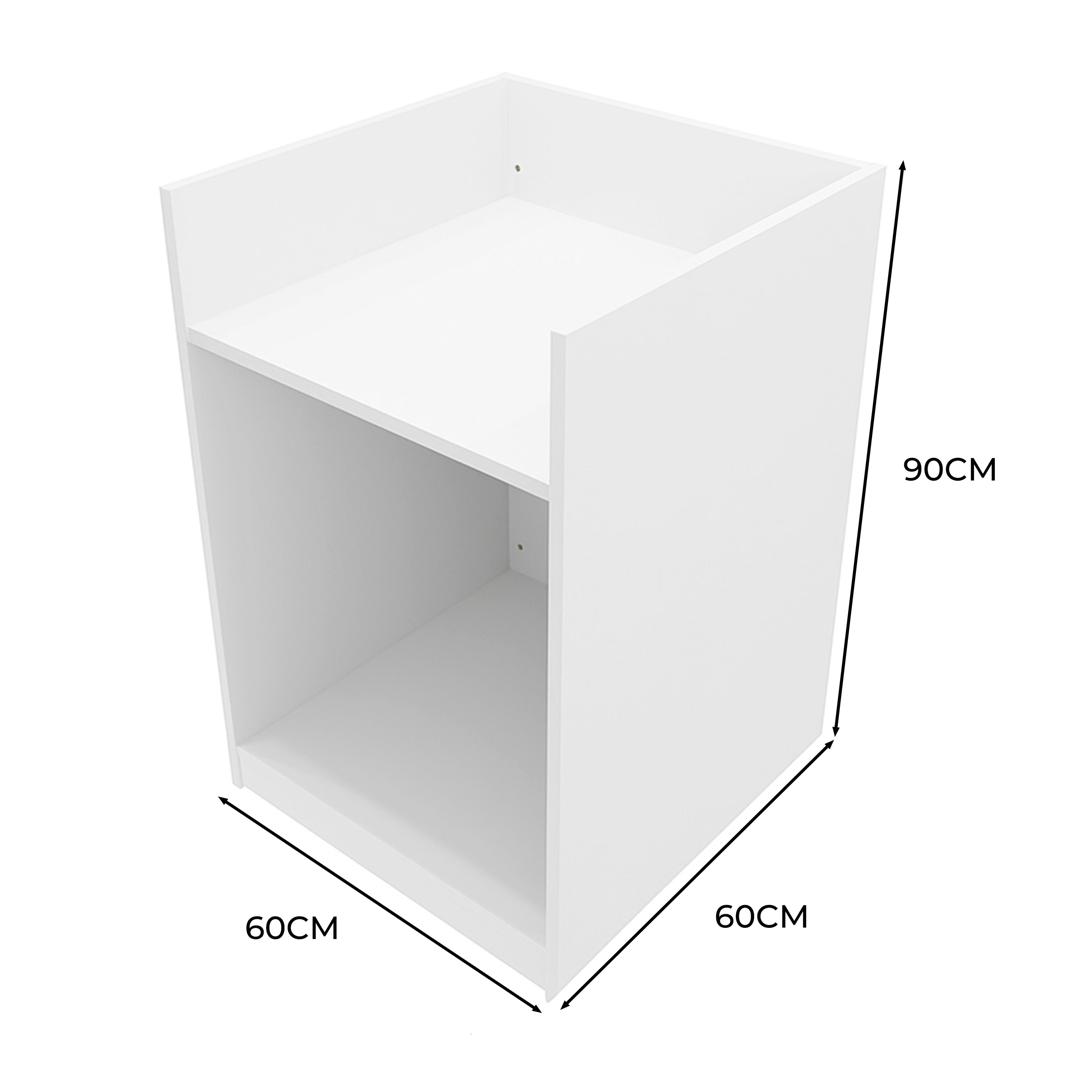 Bancone Cassa da Negozio Bianco TB60 Mobile Reception 2 Ripiani in MDF
