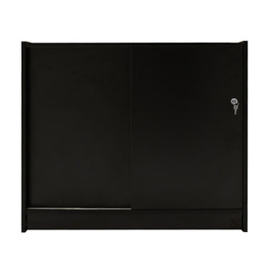 Bancone LED B1200 Nero con 1 Ripiano a Vista e 2 Chiusi