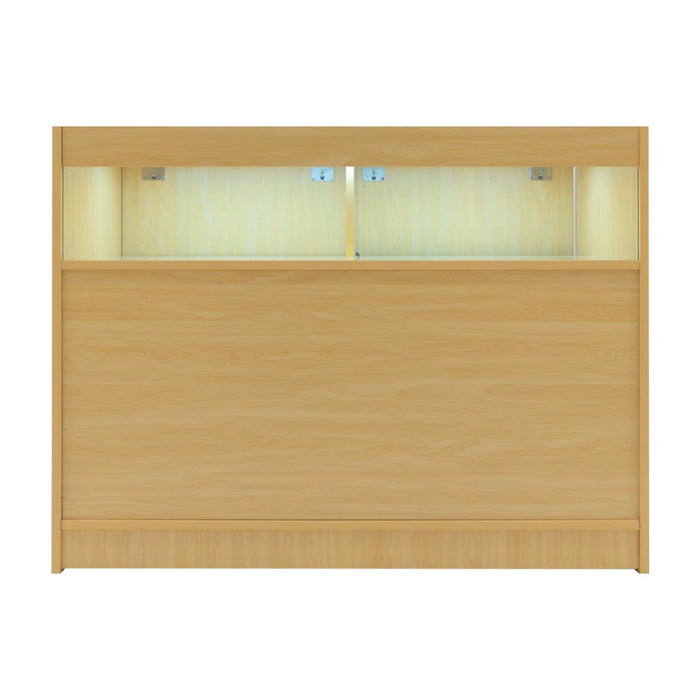 Bancone LED B1200 Acero con 1 Ripiano a Vista e 2 Chiusi