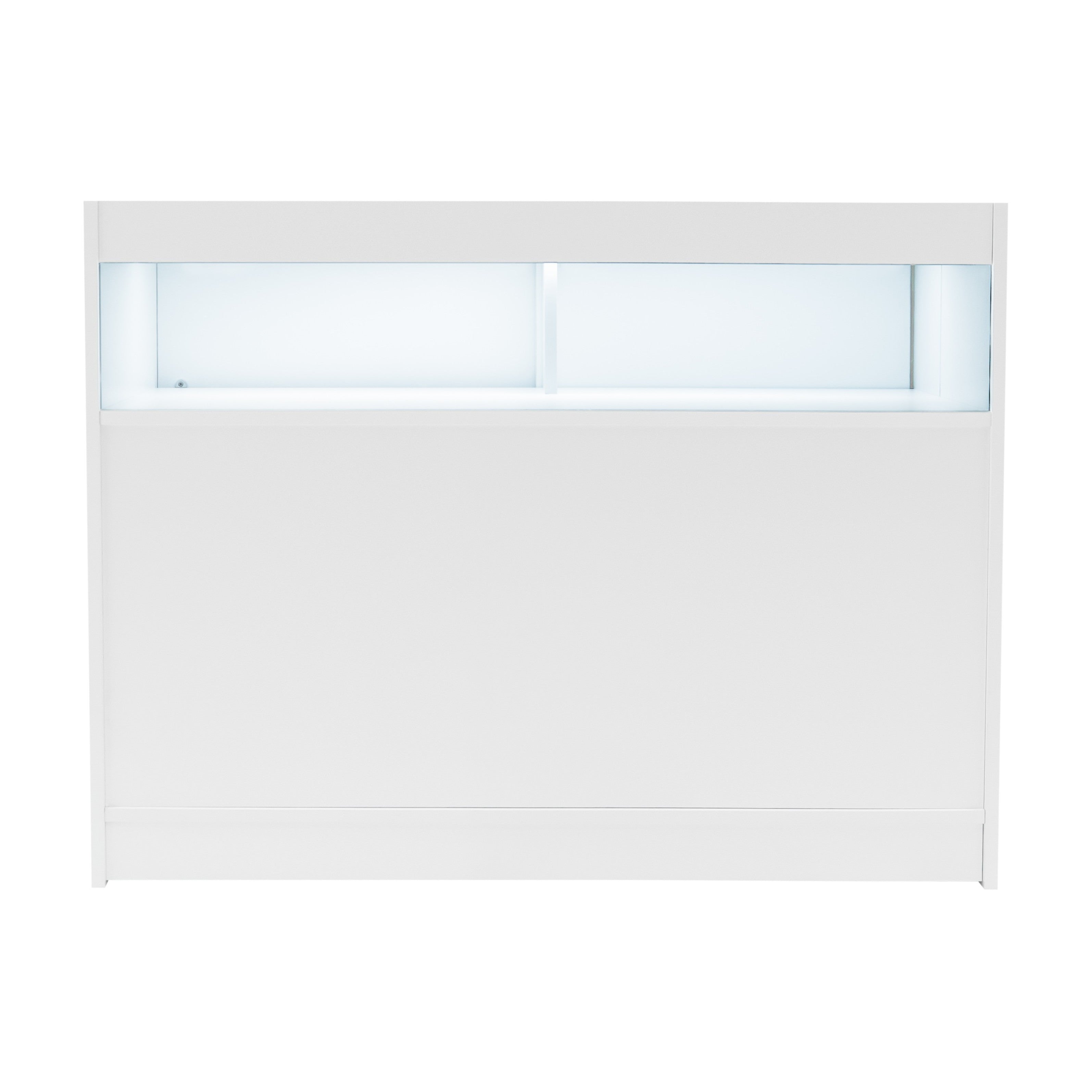 Bancone LED B1200 Bianco con 1 Ripiano a Vista e 2 Chiusi