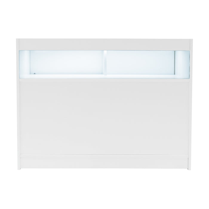 Bancone LED B1200 Bianco con 1 Ripiano a Vista e 2 Chiusi