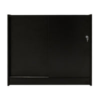 Bancone LED C1200 Nero con 2 Ripiani a Vista e 1 Chiuso, Vetrina