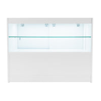 Bancone LED Bianco C1200 con 2 Ripiani a Vista e 1 Chiuso, Vetrina