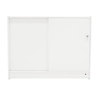 Bancone LED Bianco C1200 con 2 Ripiani a Vista e 1 Chiuso, Vetrina