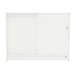 Bancone LED Bianco C1200 con 2 Ripiani a Vista e 1 Chiuso, Vetrina