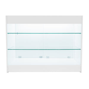 Bancone LED Bianco K1200 con 3 Ripiani, Vetrina e Ante Bloccabili – 2 Chiavi