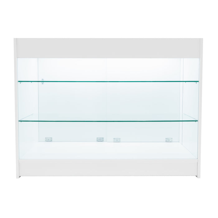 Bancone LED Bianco K1200 con 3 Ripiani, Vetrina e Ante Bloccabili – 2 Chiavi