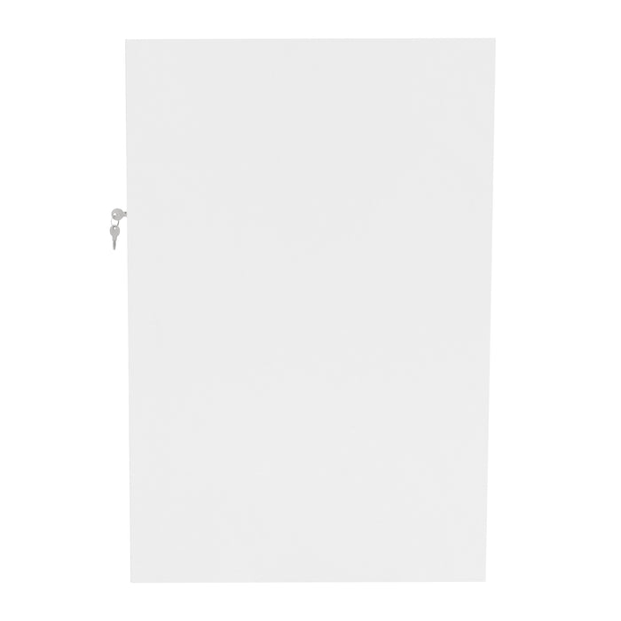 Bancone LED Bianco K1200 con 3 Ripiani, Vetrina e Ante Bloccabili – 2 Chiavi