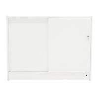 Bancone LED Bianco K1200 con 3 Ripiani, Vetrina e Ante Bloccabili – 2 Chiavi