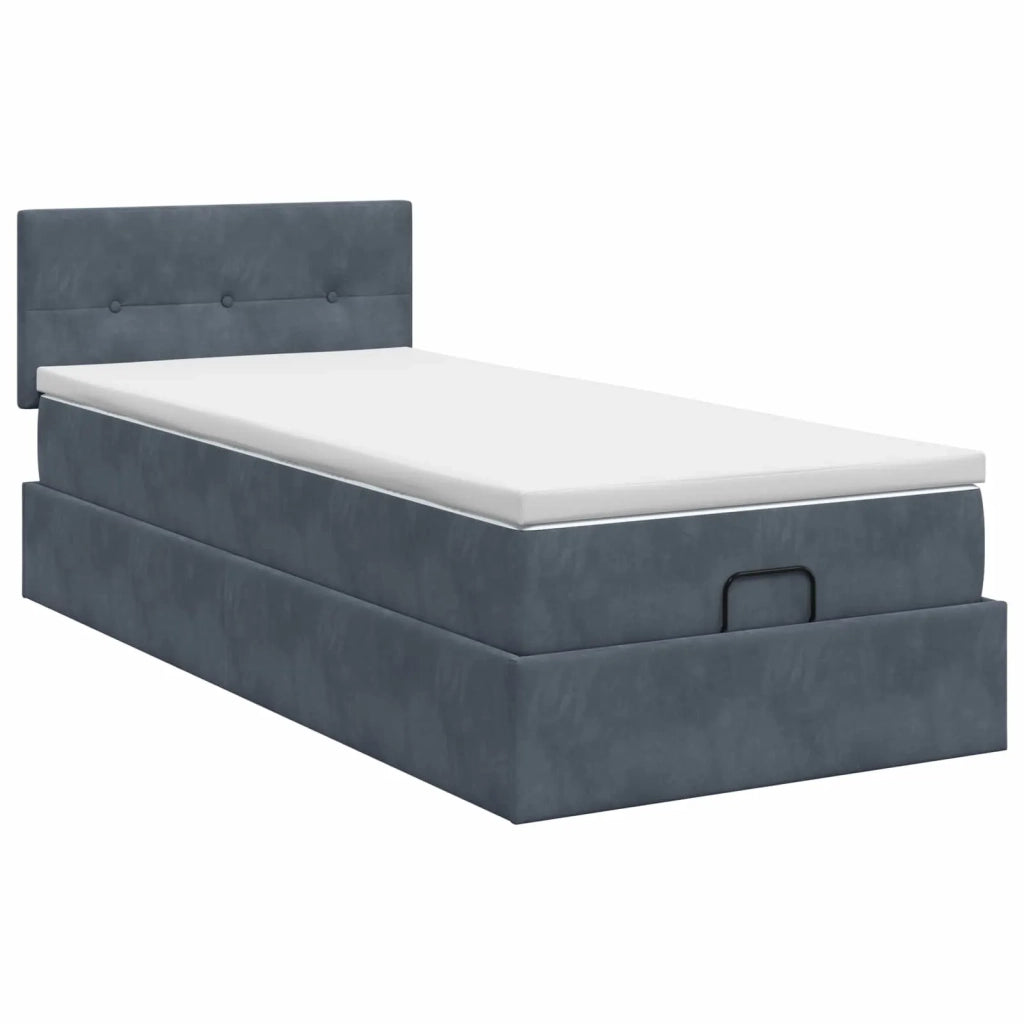 Letto ottomano con materasso Grigio Scuro 80 x 200 cm Velluto 3456520