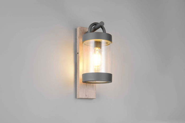 Applique da esterno c/sensore crepuscolare, antracite, H 33 cm, Sambesi