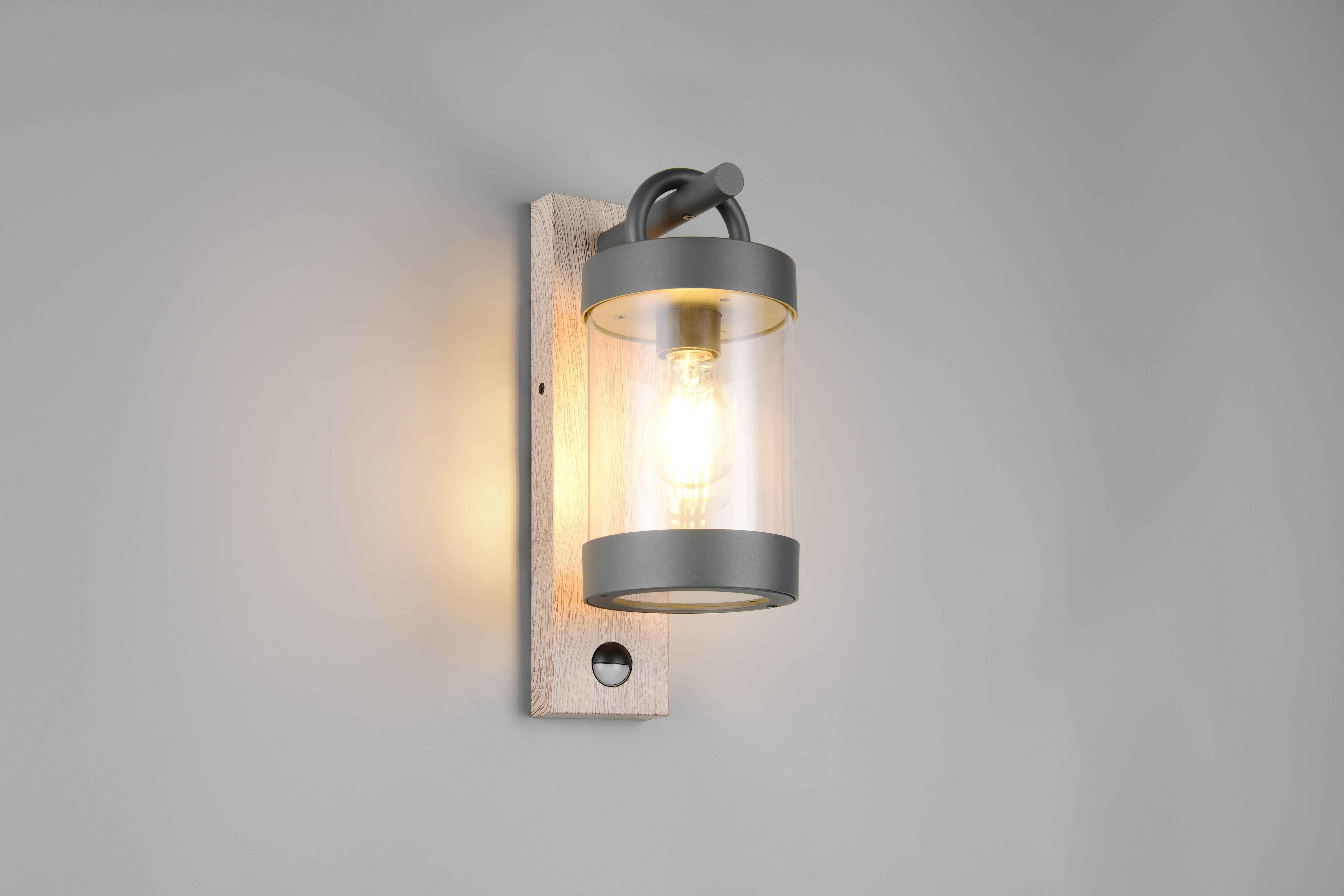 Applique da esterno c/sensore movimento, antracite, H 33 cm, Sambesi