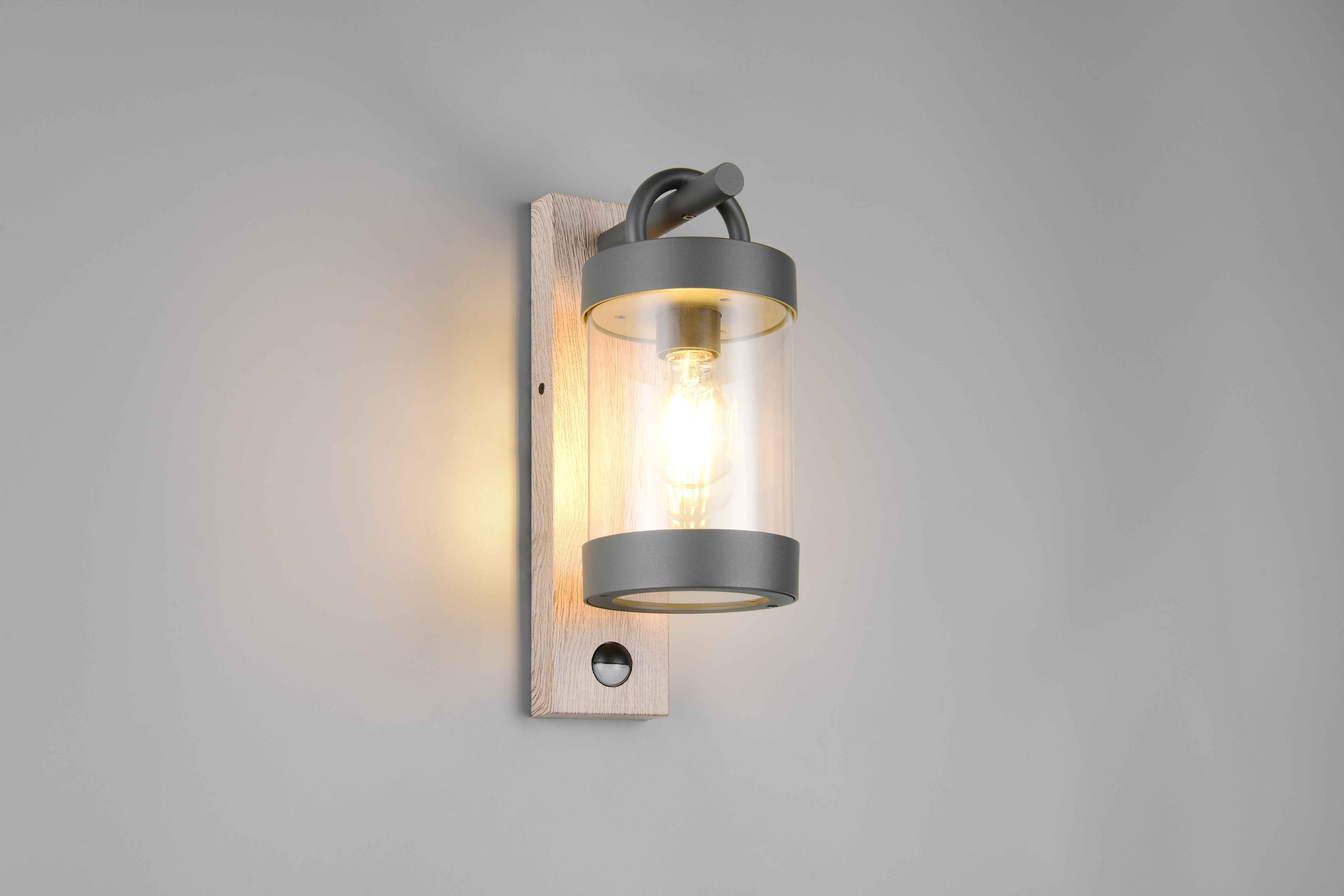 Applique da esterno c/sensore movimento, antracite, H 33 cm, Sambesi